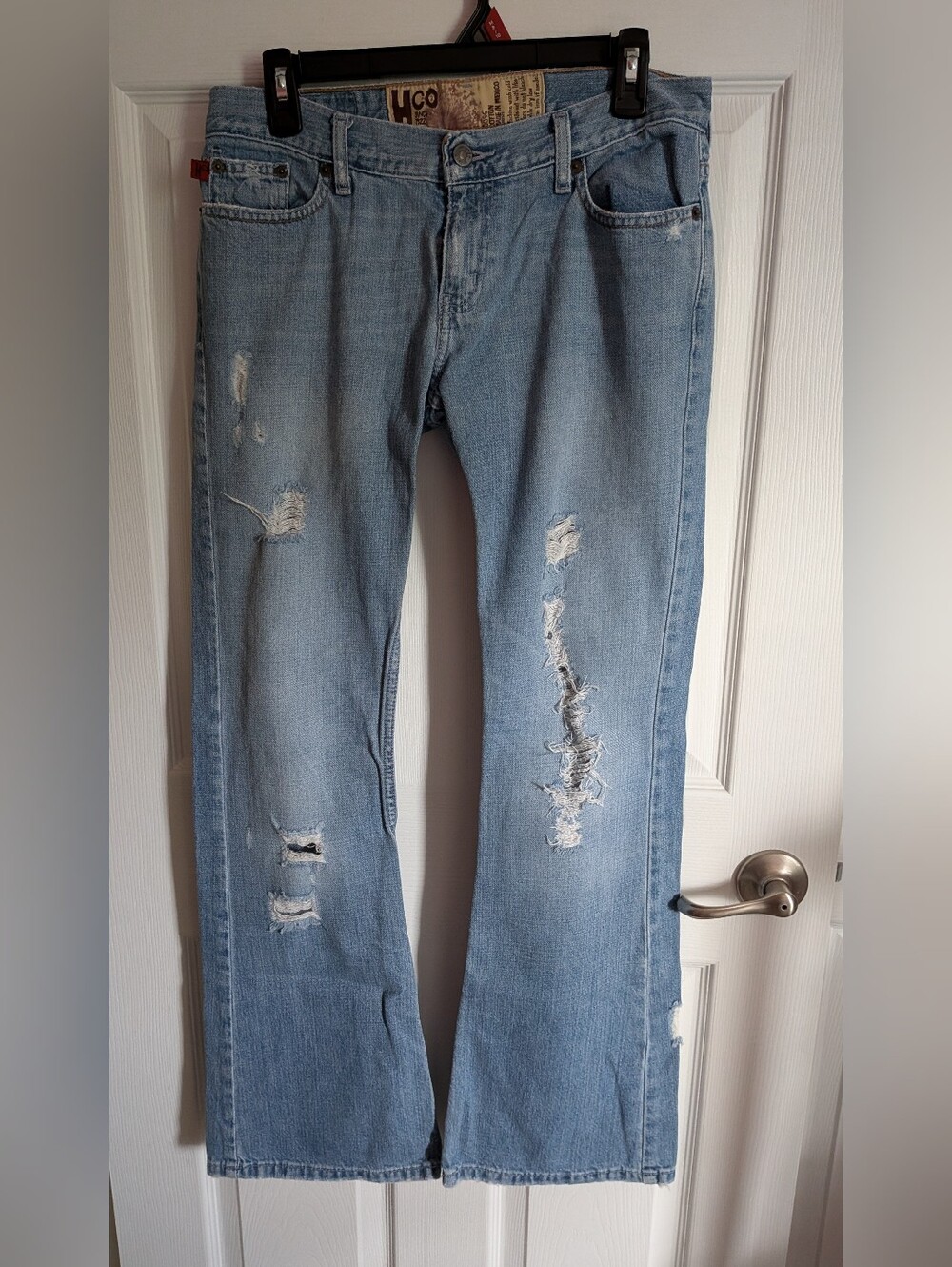 Hollister Distressed Light Blue Flared Women's Jeans